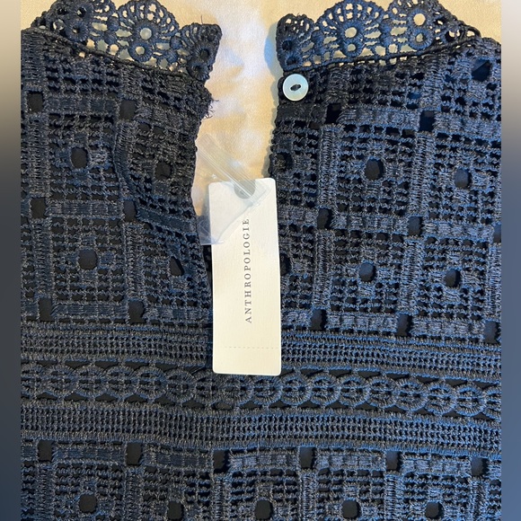 Anthropologie NWT black lace sleeveless high neck top size M - Picture 2 of 7